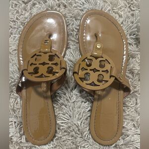 Tory Burch Tan Sandals- Miller patent leather size 7.5